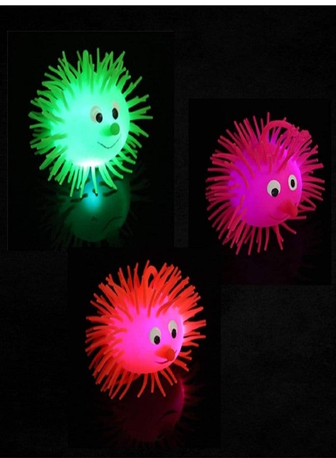 R.S Puffer Ball with Flashing Light Stress Relief Squeeze Ball Fun Toy (Pack of 2 Pcs) for Kids and Adults (Green + Dark Pink) (Pack of 2 Pcs) - Image 4